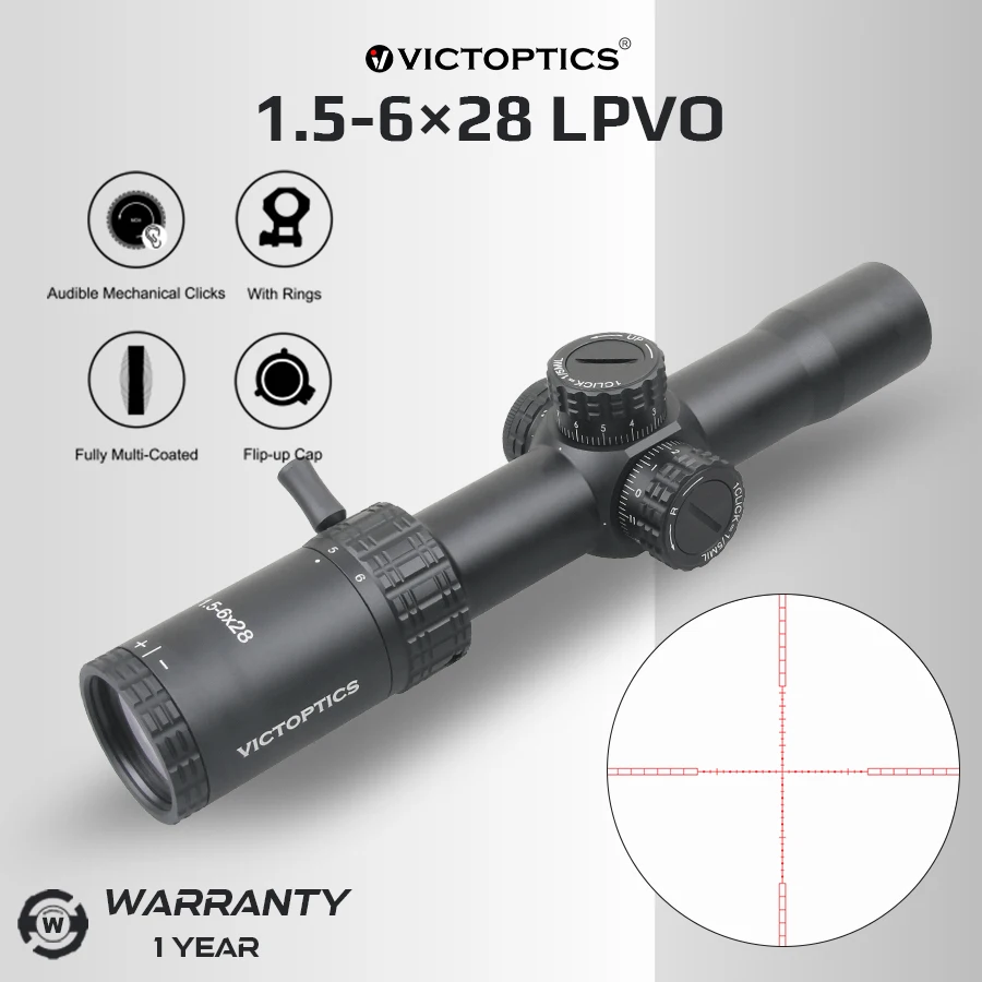 Victoptics S4 1.5-6X28 SFP Riflescope 30Mm Tube Hunting Tactical Optical Scope Lvpo Sight