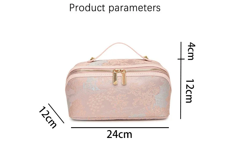 Chinese Style Portable CosmeticBag Women'S Outdoor Travel Skincare Bag Gifts Butterfly Embroidery Makeup Bag Storage Organizer