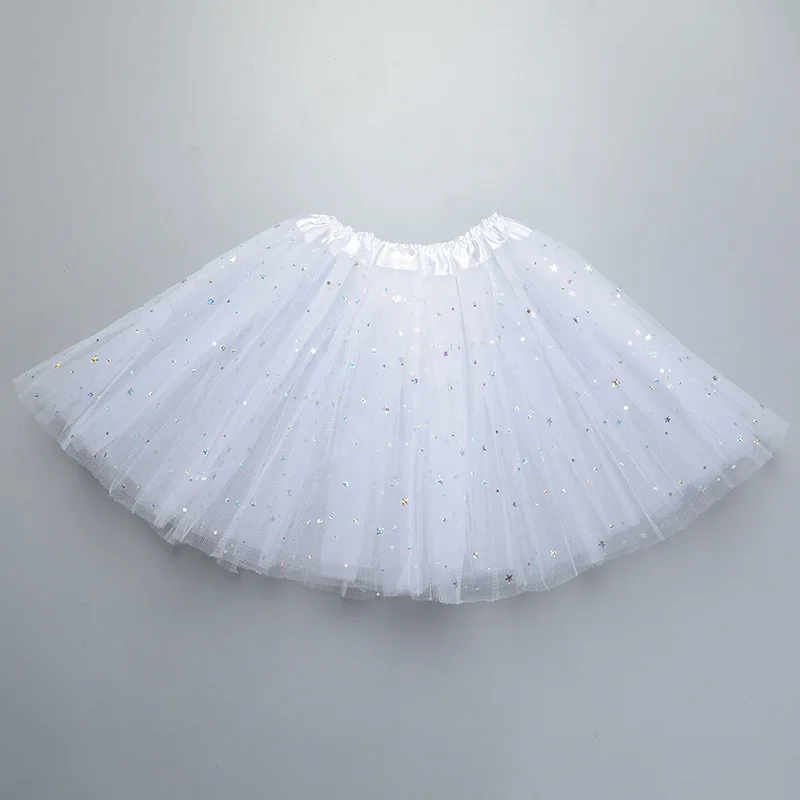 Dziecięca spódniczka Tutu Baby Star Glitter Dance Tutu dla dziewczynki cekiny 3-warstwowa tiulowa spódniczka Pettiskirt dziecięca szyfonowa 2-8T