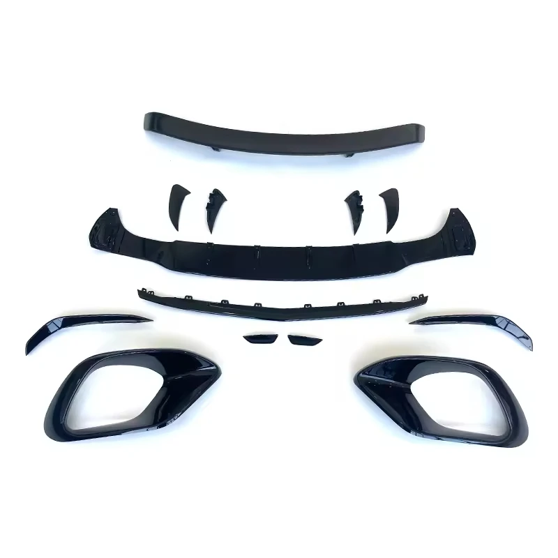 

CLA-class W118 Cla45 Body Kit Exterior Trim Front Lip Corner Trunk Spoiler Rear Splitter Air Knife Set PP Black