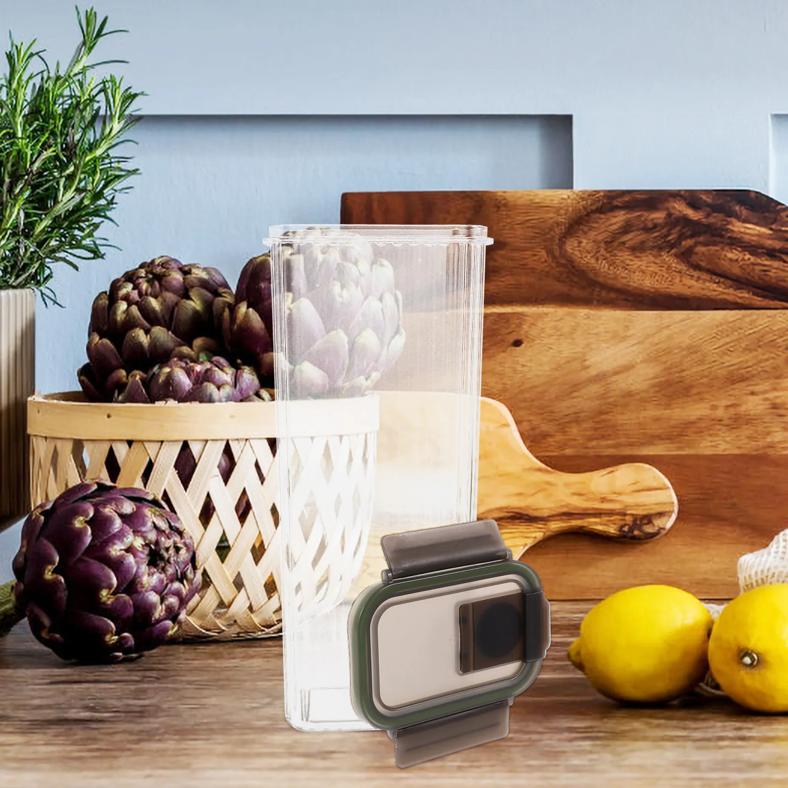 

Pasta Storage Container Airtight Kitchen Pantry Organizer Jar Transparent Sealed Lid for Dry Foods Spaghetti Noodle Cereal Candy
