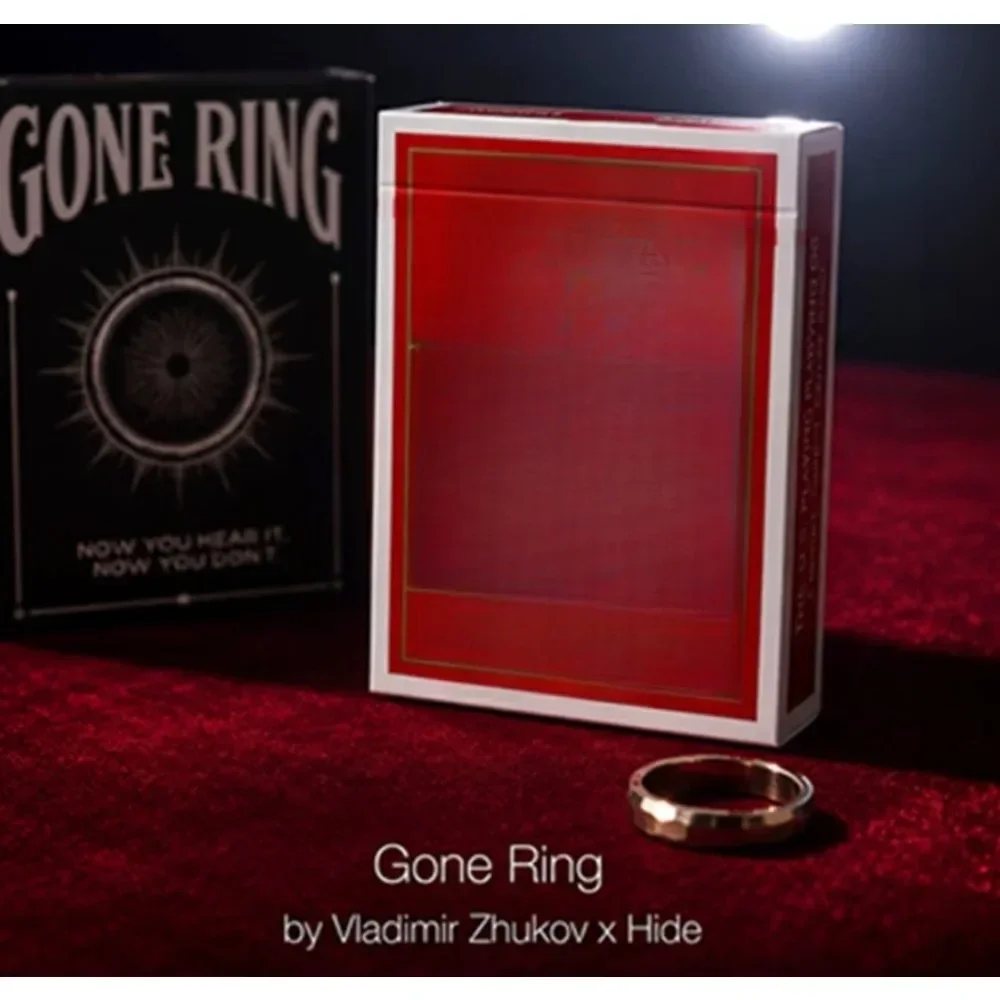 Gone Ring Gimmicks By Vladimir Zhukov Magic Trick Ring Vanish Card Box Close Up Magic Prop for Magician Impossible Vanishing Fun