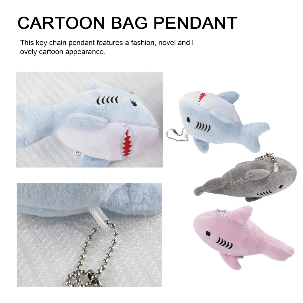 Pingente de corrente de desenho animado adorável pequeno formato de tubarão pendurado decoração para bolsa celular mochila porta-chaves pingente oceano