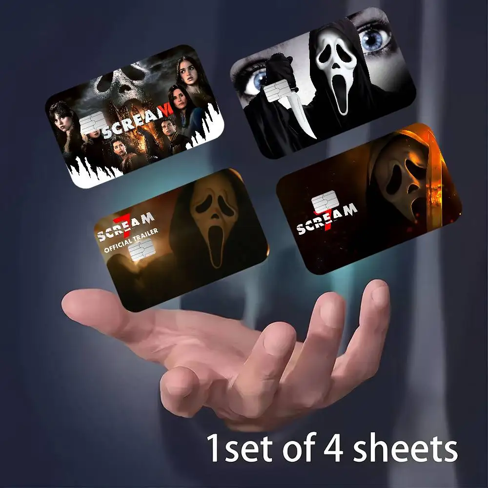 S-SCREAMS Horror Movie 100% Hot Sale Amine Credit Debit Bank Card Bus Card Film Skin Sticker