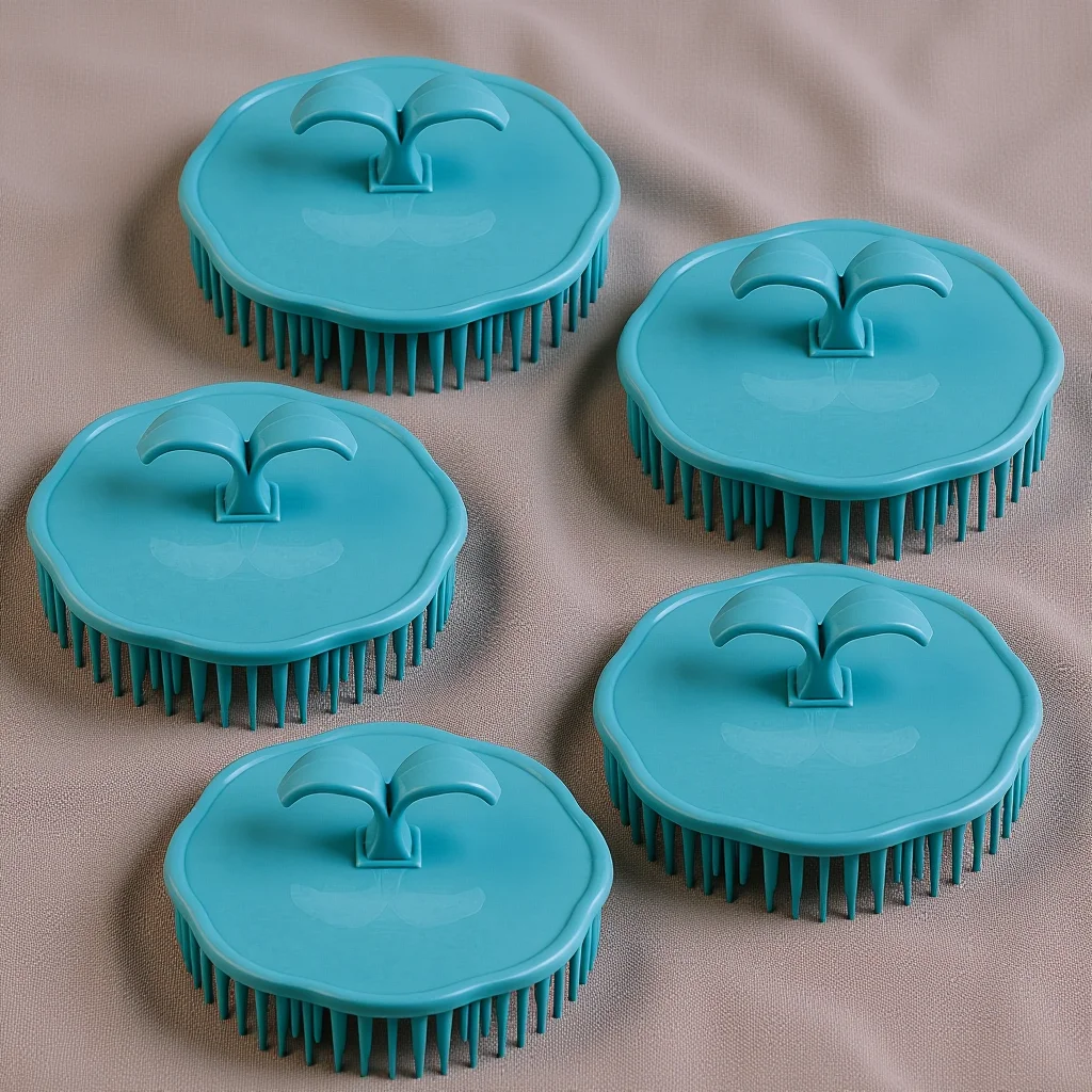 

Набор из 5 массажных щеток для волос: круглые расчески для массажа кожи головы из PP и TPR материалов, для глубокой очистки корней волос, для душа и ванны, против зуда, для ежедневного использования