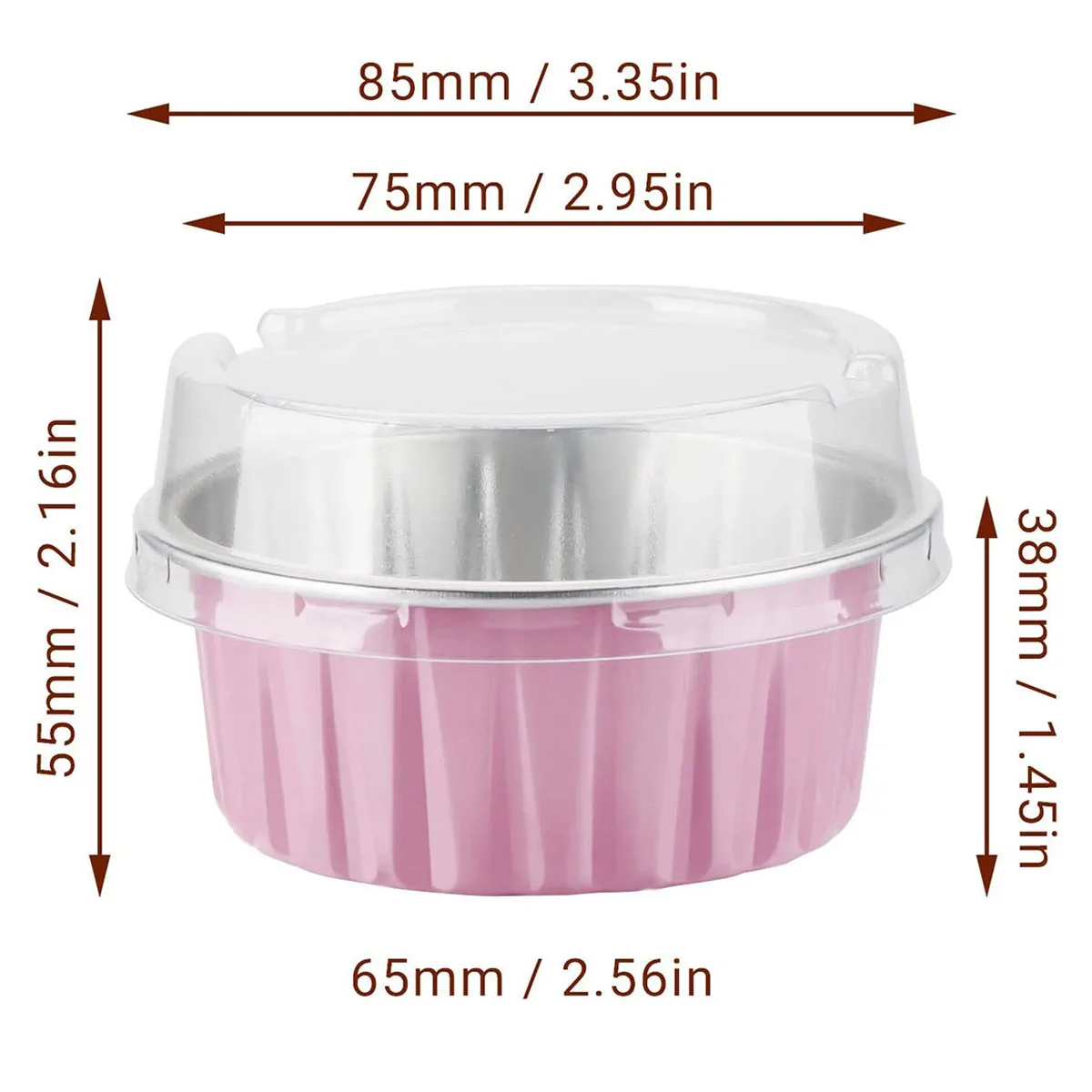 30pcs Baking Cups Aluminum Foil wih Lids, Reusable Cupcake Cups, Desserts Flans, Custard Cake Pudding Jello Cups, Kitchen Tools