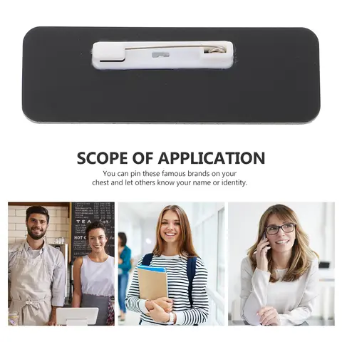 3pcs Diy Name Tags Blank Plastic Waterproof Badges For School Office Employees Students Id Badge Nameplates Office