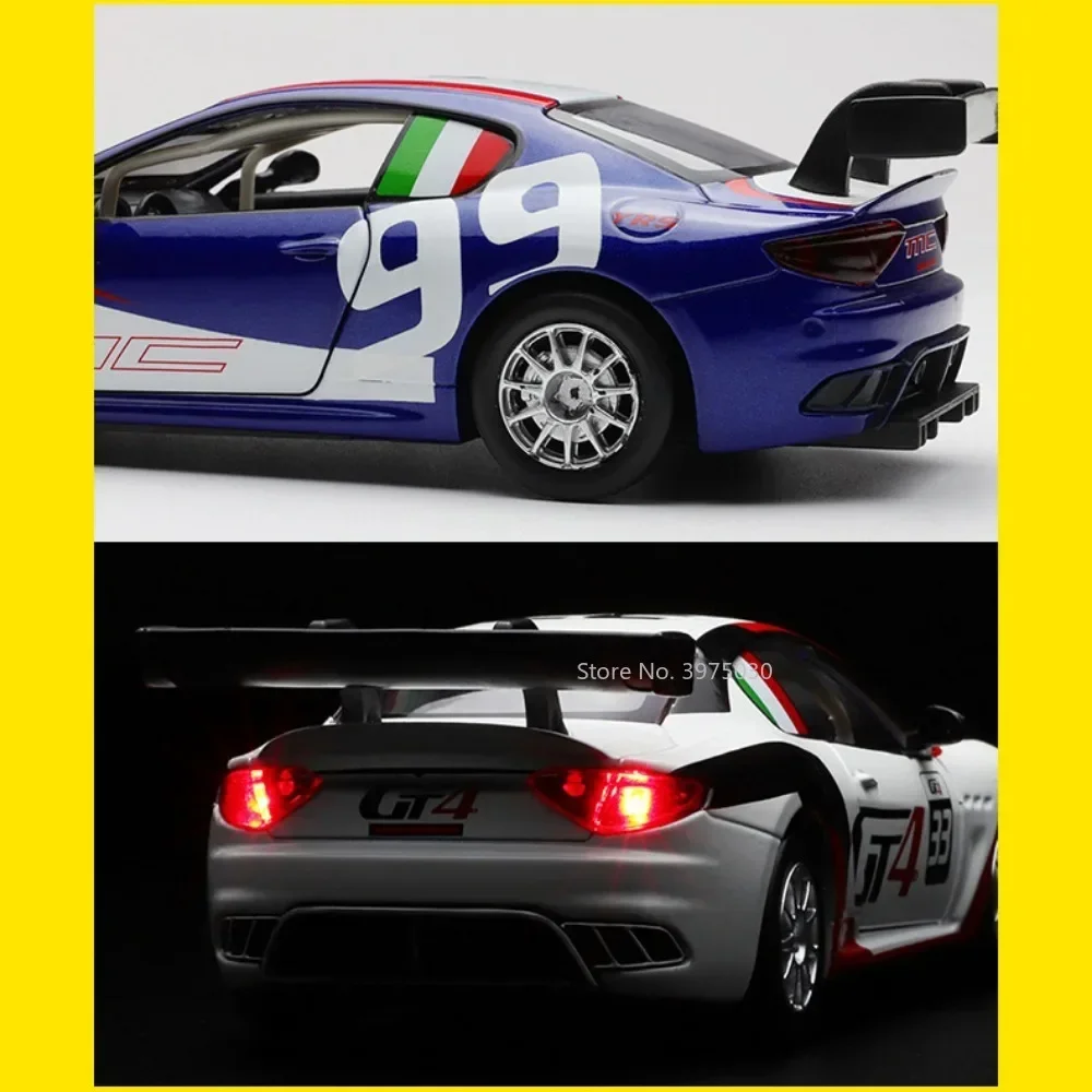 1:32 aleación Maserati MC GT4 coches fundidos a presión modelo de juguete rueda en miniatura tirar hacia atrás coche deportivo sonido ligero vehículo niños colección regalos