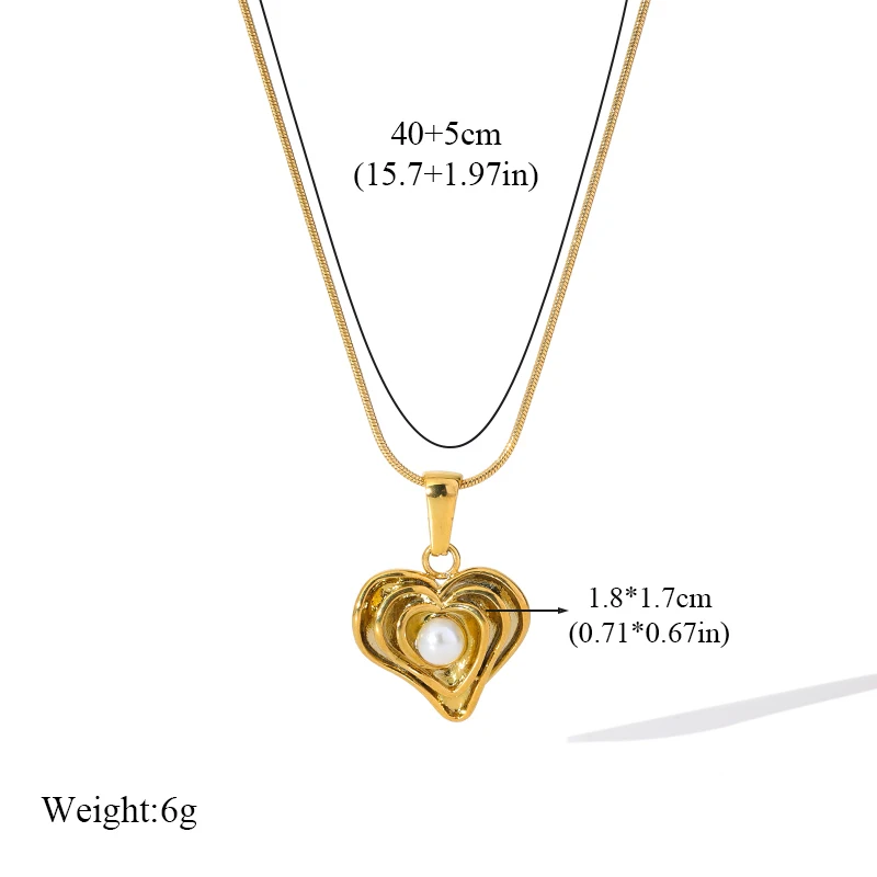 EILIECK 316L Edelstahl Herz-Liebes-Halskette Ohrringe Set für Damen Trendiger 18K Vergoldeter Wasserdichter Schmuckset Damengeschenk – Detail 9