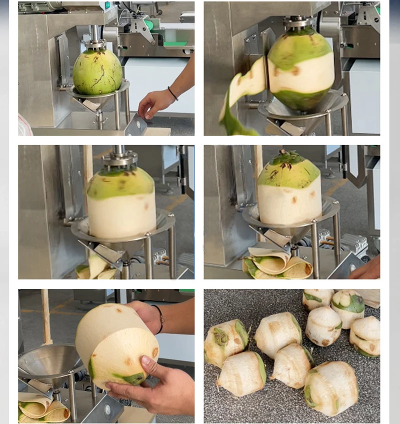 Newest Design Full Automatic Coconut Peeling And Trimming Machine Green Coconut Peeler