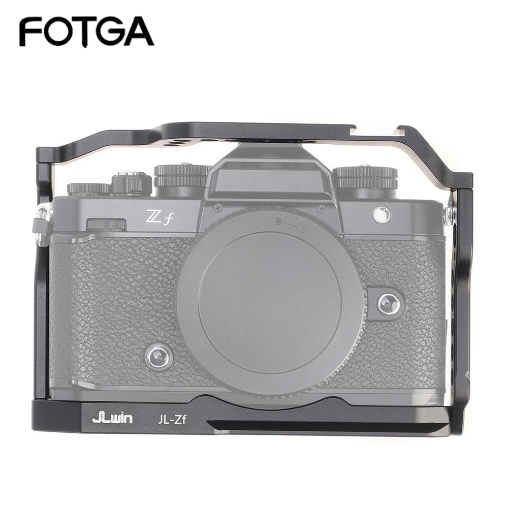 

FOTGA Camera Cage For Nikon ZF Wooden Side Handle Top Hand Grip Quick Release Plate Cage Rig Kit Protective DSLR Camera Bracket