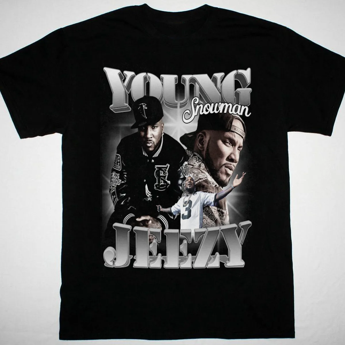 Young Jeezy rapper collage black T shirt short sleeve All sizes TA5553