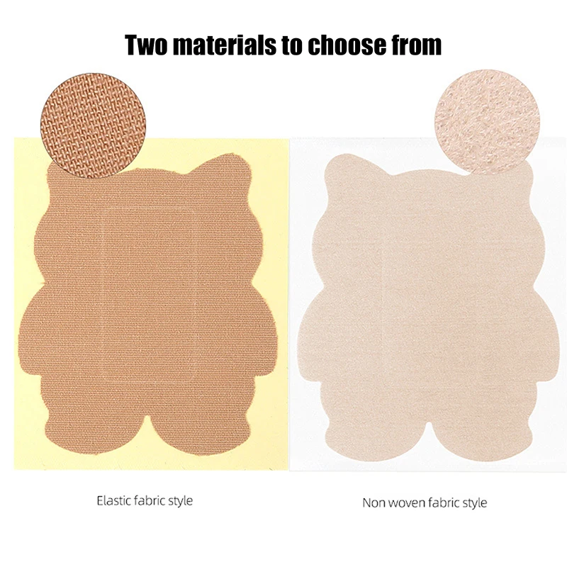 5/10개입 일회용 곰 모양 겨드랑이 땀 패드, 면 소재 겨드랑이 땀 흡수 스티커, 통기성 있는 투명 땀 방지 패드