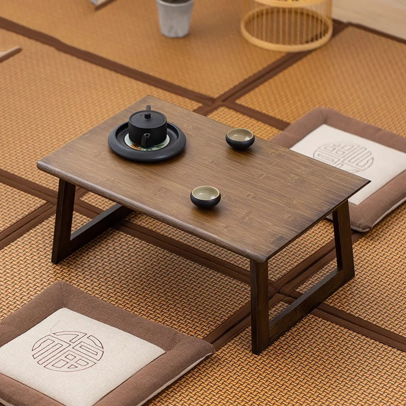 

Walnut Colored Floating Window Bed Computer Study Table Tatami Wooden Small Coffeetable Low Ground Desk, Home Furniture, Promoti