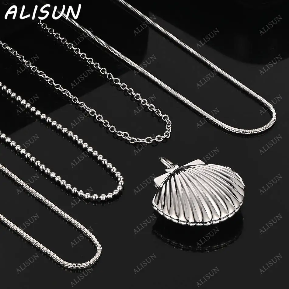 

ALISUN 40-75cm 925 Sterling Silver Shell Pendant Necklace For Women Men Anniversary Gift Popular Wild Fashion Romantic Jewelry