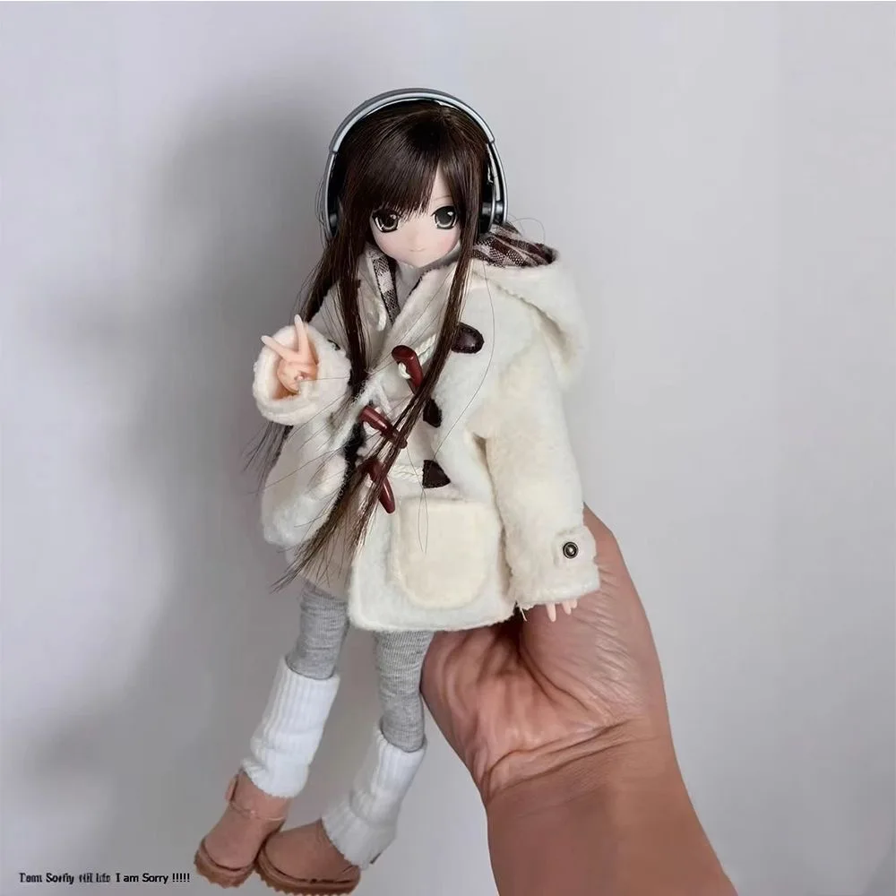 1/6 BJD Doll Clothes Parts Winter Jacket With Horn Button+Knit Jumper+Tight+Leg Warmer+Scarf For OB22/OB24 BJD Doll Blythe Azone