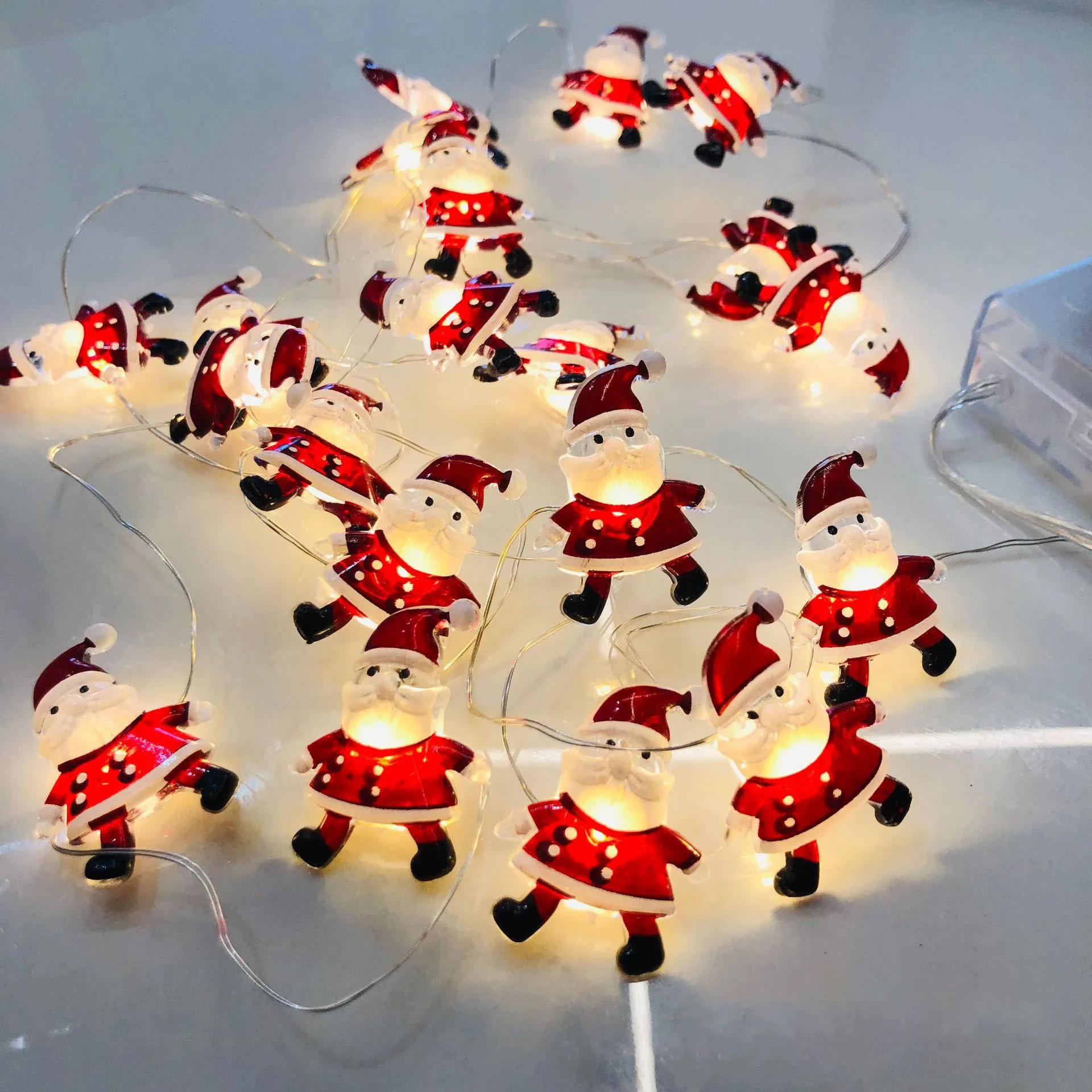 أضواء LED مقاومة للماء من الأسلاك النحاسية ، قفل عيد الميلاد ، سانتا كلوز ، رجل الثلج ، الأيائل ، ديكور العطلة ، أضواء السلسلة