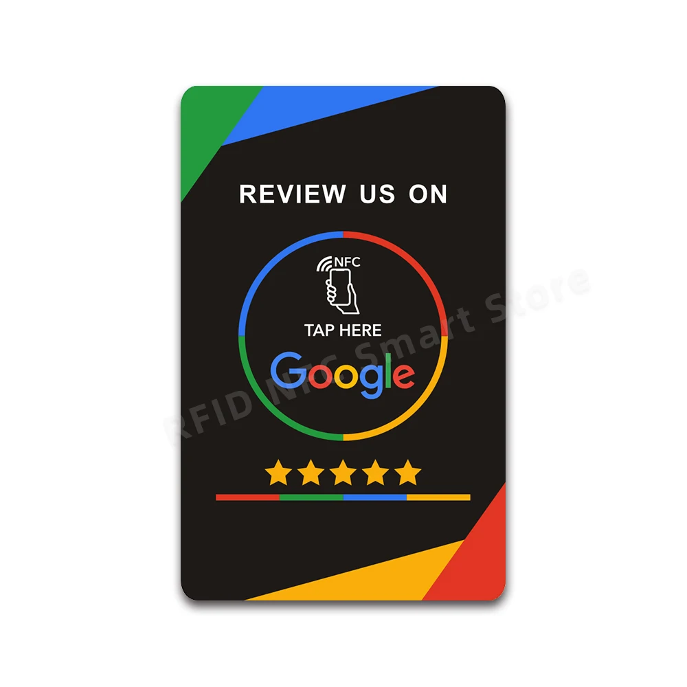 Review us on Google Trustpilot Tripadvisor Reviews NFC Tap Cards NTAG215 504bytes NFC-Enabled Google Reviews Cards