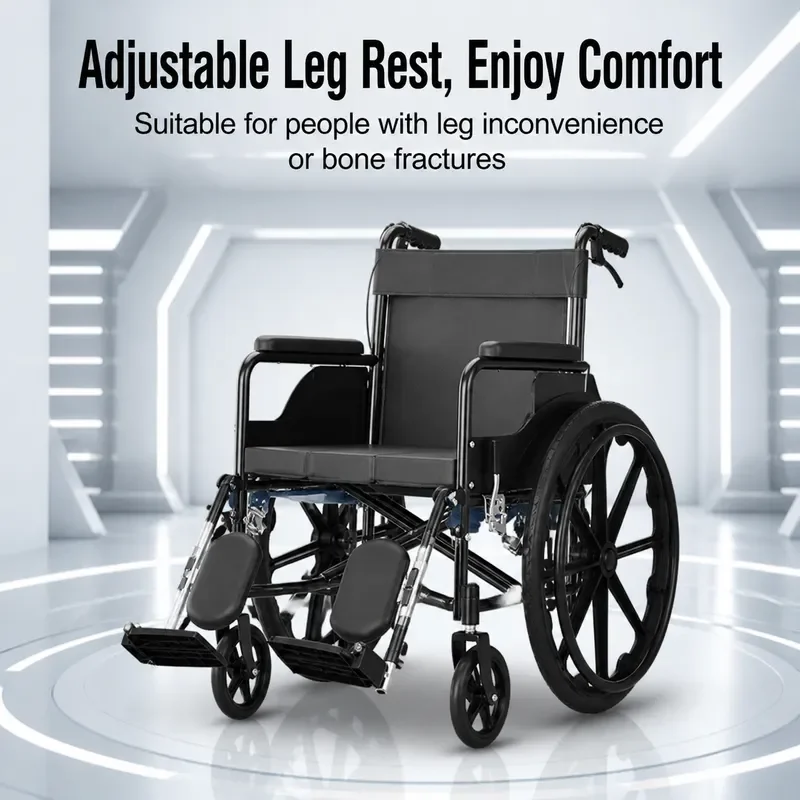 Lightweight Folding Knee Scooter for Leg Fracture Recovery Hospital Style with Toilet Seat Portable Mobility Aid for Adults