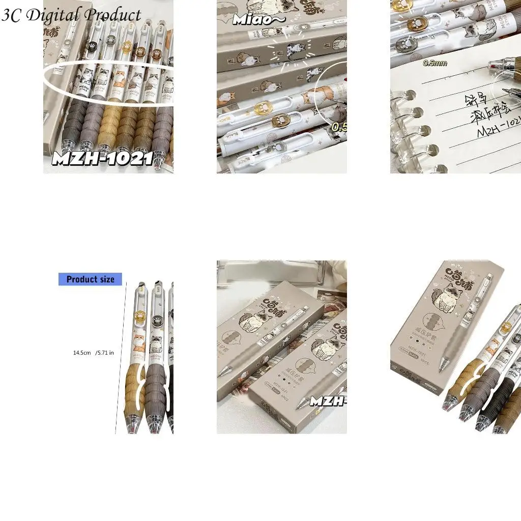

4 Pcs Retractable Black Pen Pet Neutral Pen Gel Pen 0.5mm Writing Pen Q84A