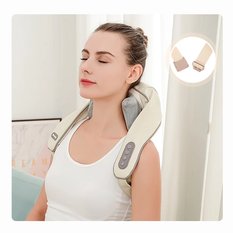 Massageador Trapézio para Pescoço e Costas, Atualização 6D, Sem Fio, Amassar o Ombro, Xale de Massagem, Relaxante Cervical