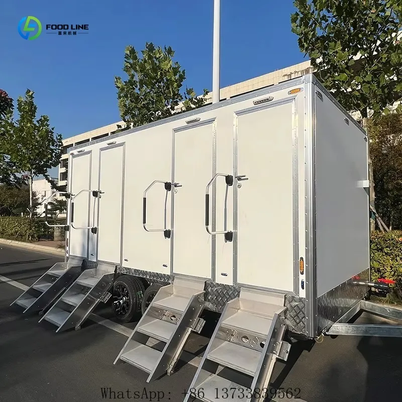 Customized Outdoor Modern Mobile Toilet Chinese Manufacturer Luxury Steel Structure Portable Toilet Trailer