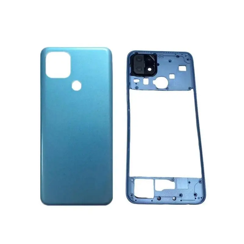 Rear Door Housing For OPPO A15 A15s CPH2179 CPH2185 Back Battery Cover+Middle Frame with Camera lens Replacement