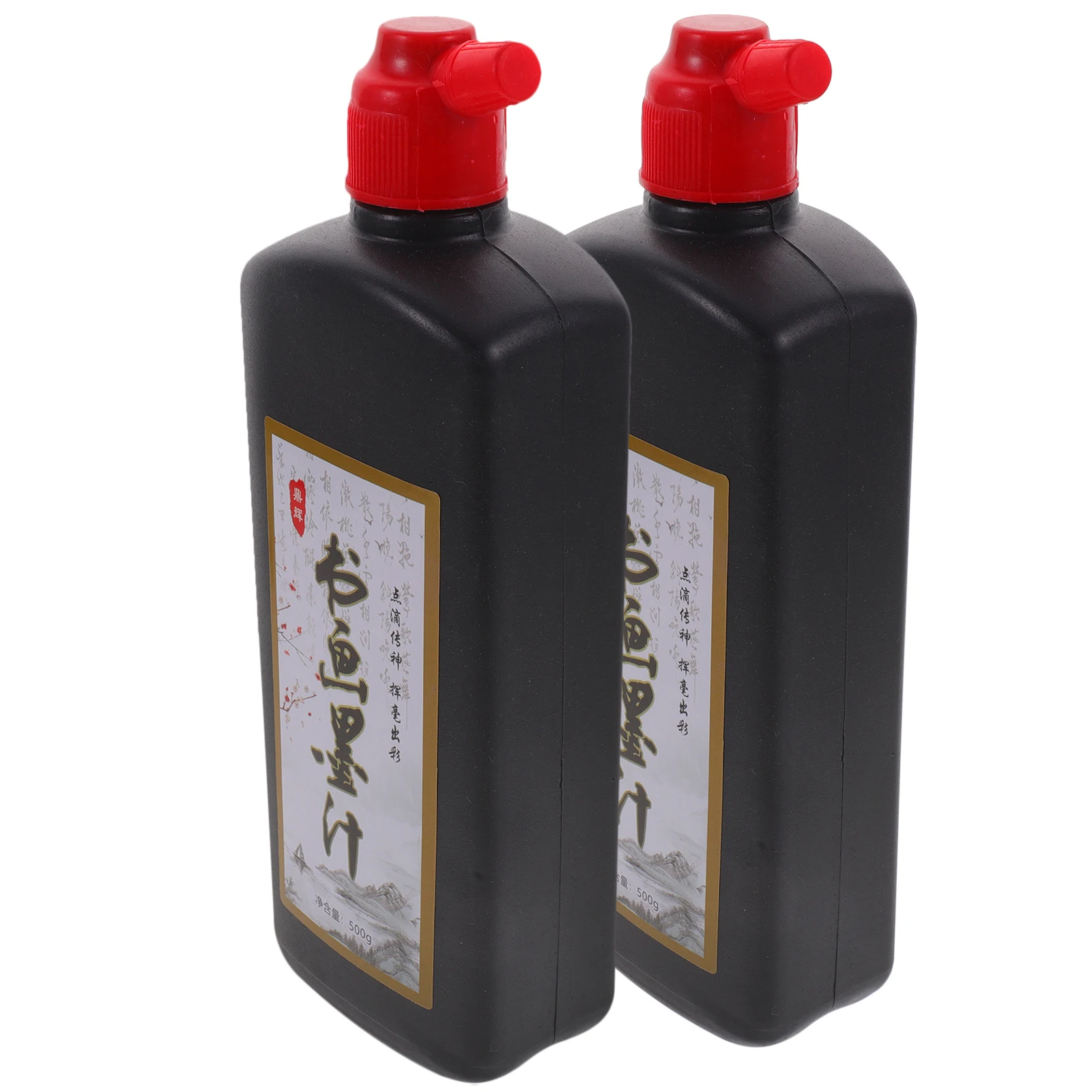 

2 Pcs Calligraphy Ink Painting Chop Traditional Fountain Pen Black Artworks Bottle
