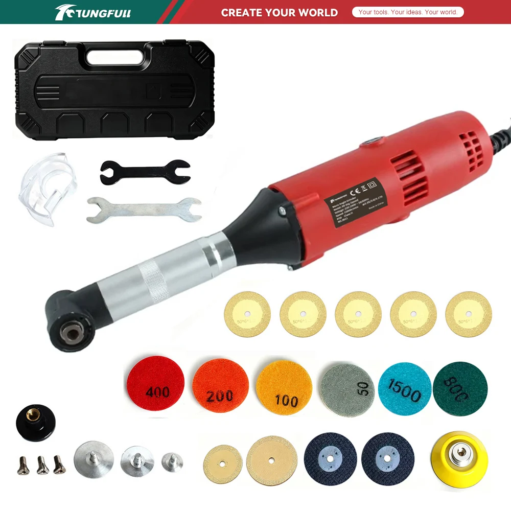 220V Multifunctional 90° Micro Angle Grinder 15000RPM 6 Gear Die Polishing Grinding Machine Tile Grout Beauty Cleaning