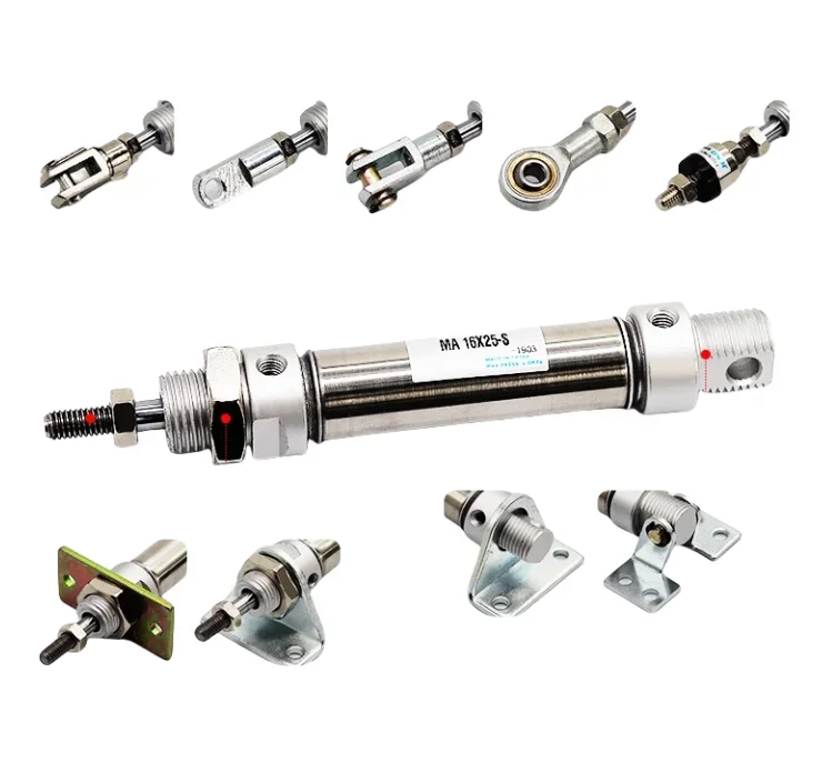 MA16/20/25/32/40-50*75X125X100X150S-CA Small pneumatic stainless steel mini cylinder