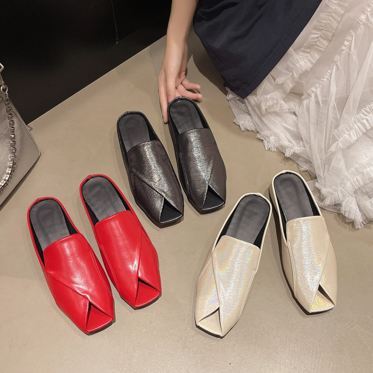 

Spring and Summer 2026 New Solid Color Elegant High-heeled Slippers Shallow Sexy Breathable Comfort Joker Slippers Plus Size