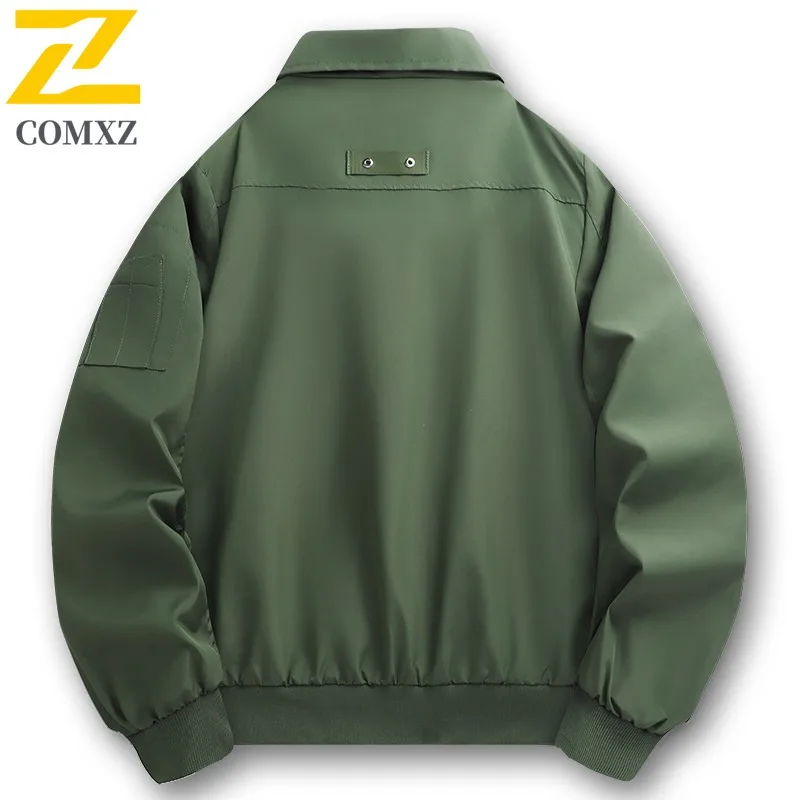 سترة رجالي لتسلق الجبال في الهواء الطلق من COMXZ، معاطف مريحة بياقة واقفة، مقاومة للرياح، معطف خريف خفيف الوزن #4