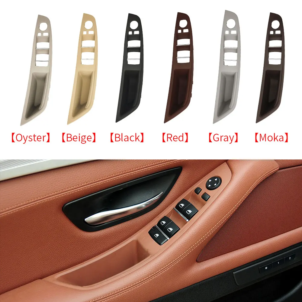 For BMW F10 F11 Car Left Inner Handle Interior Door Panel Driver's Window Switch Frame Storage Box for BMW 5 Series 520 528 535