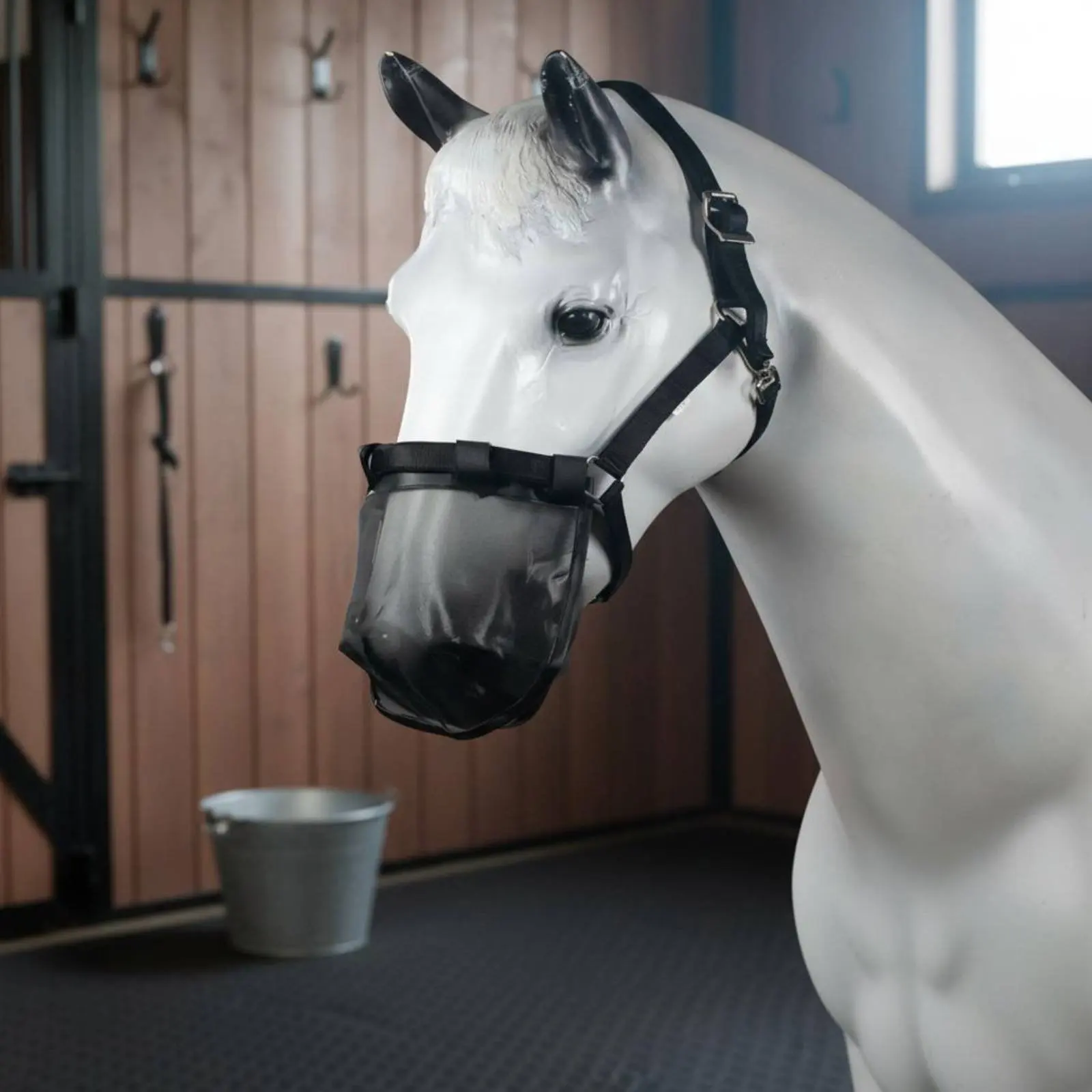 Horse Nose Guard Sturdy Horse Muzzle Mesh Equine Anti-Fly Mask Stay on Design Equine Gear Bridle Compatible for Outdoor Riding view 4