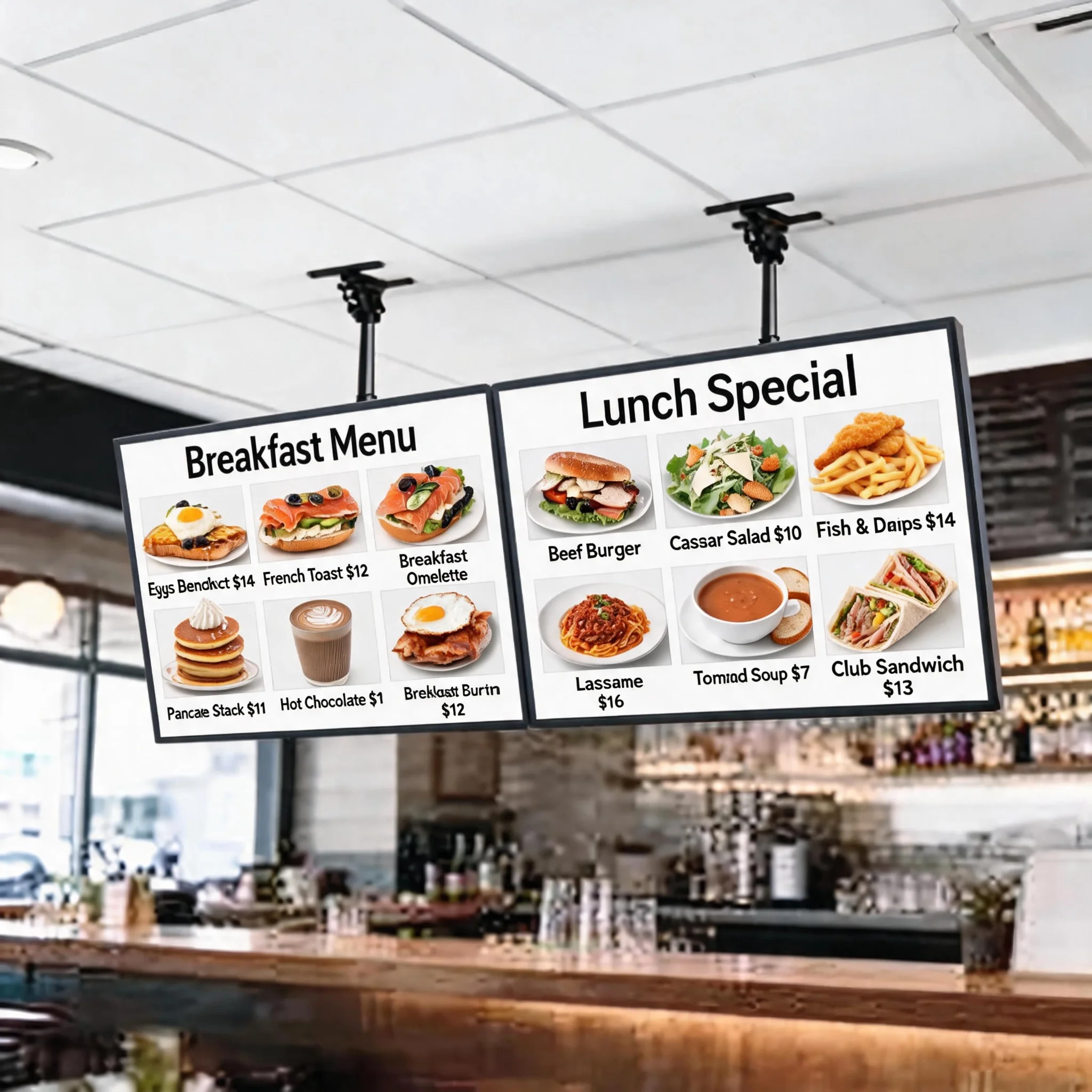 맞춤형 LED 메뉴 광고판 초슬림형 걸이식 TV 주문판 - Coffee Tea Menu 리뷰 및 가격