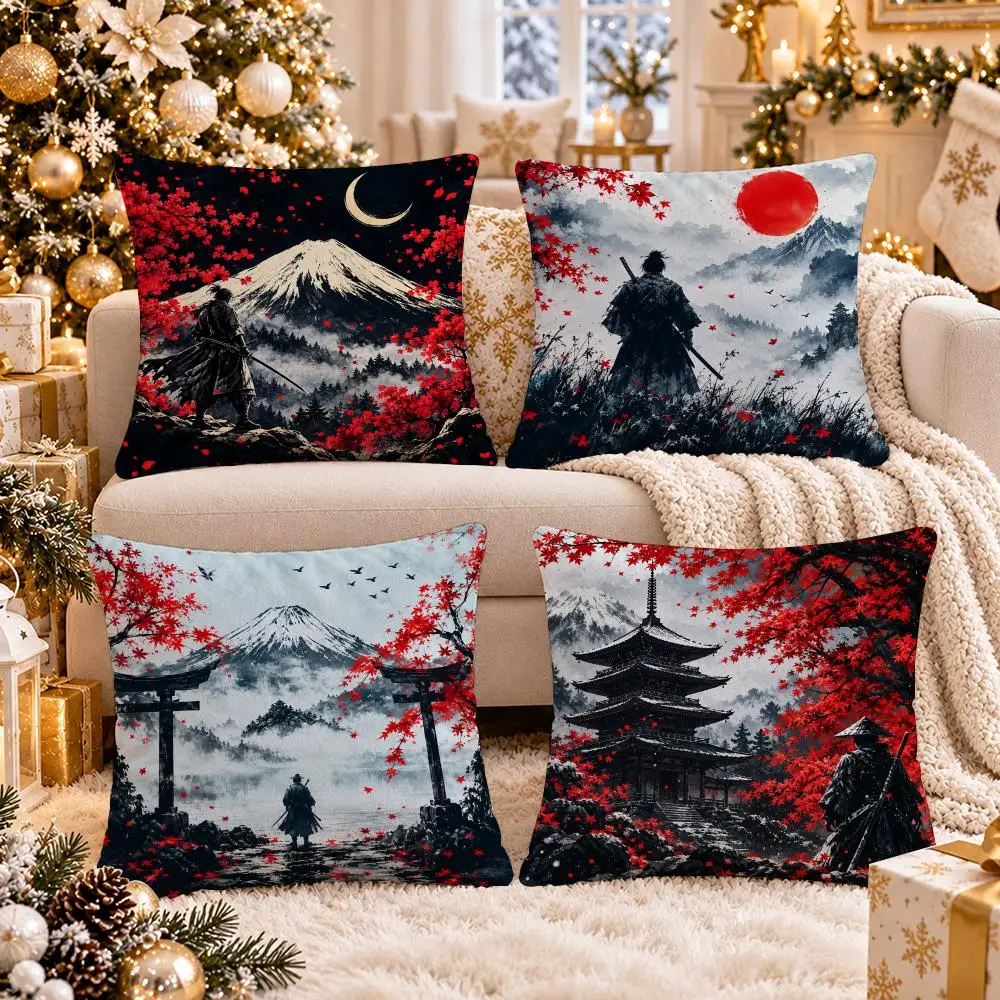 Ink Snowfall Cushion Cover 1/4Pcs Soft Plush Cushion Case Throw Pillowcase Cozy Home Sofa Bed Living Room Decor