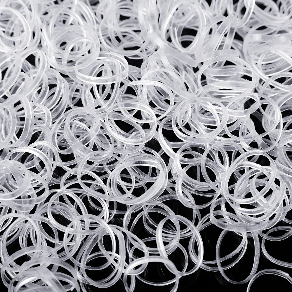 200-1500Pcs Girls Disposable Rubber Bands Clear Elastic Hair Bands Children Ponytail Holder Ties Headband Kids Hair Accessories