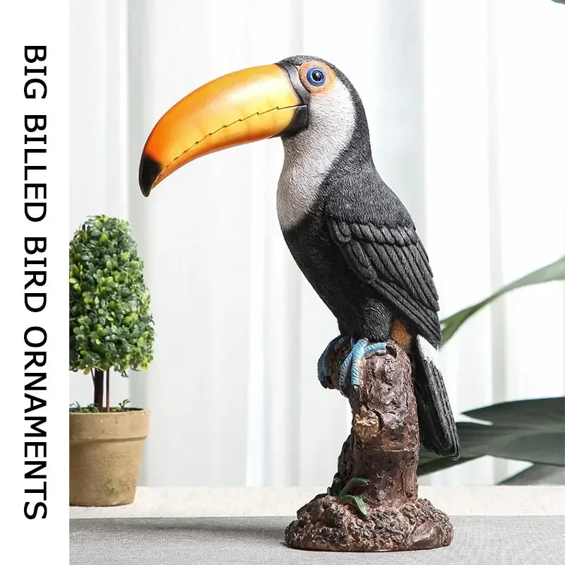 Big Billed Bird Statues Modern StylishToucan Birds Sculptures Home Decor Accessories Living Room BedrooM Bookcase Office Desk