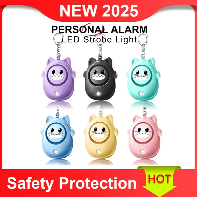 جديد لطيف القط إنذار شخصي ، المرأة مكافحة الذئب قطعة أثرية في الهواء الطلق للأطفال والنساء الطوارئ الدفاع عن النفس المفاتيح 2026 الساخن