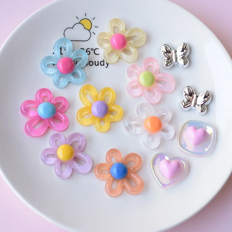 Transparent Hollow-Out Flower Resin Shoe Accessories Perfect for Hole Sandals, Slippers & Clogs Styling Women Idea Gifts