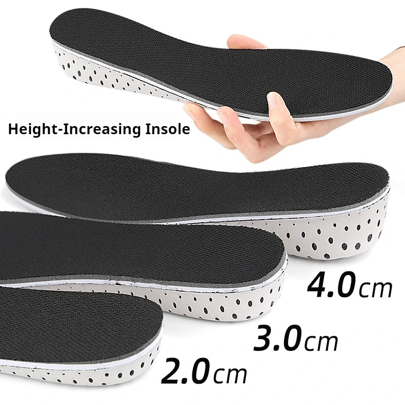 1 Paar/2 Paar Einlegesohle zur Erhöhung der Höhe, atmungsaktive, bequeme Sport-Einlegesohlen, stoßdämpfende Sohle, 2,3/3,3/4,3 cm, wachsende Schuhsohle