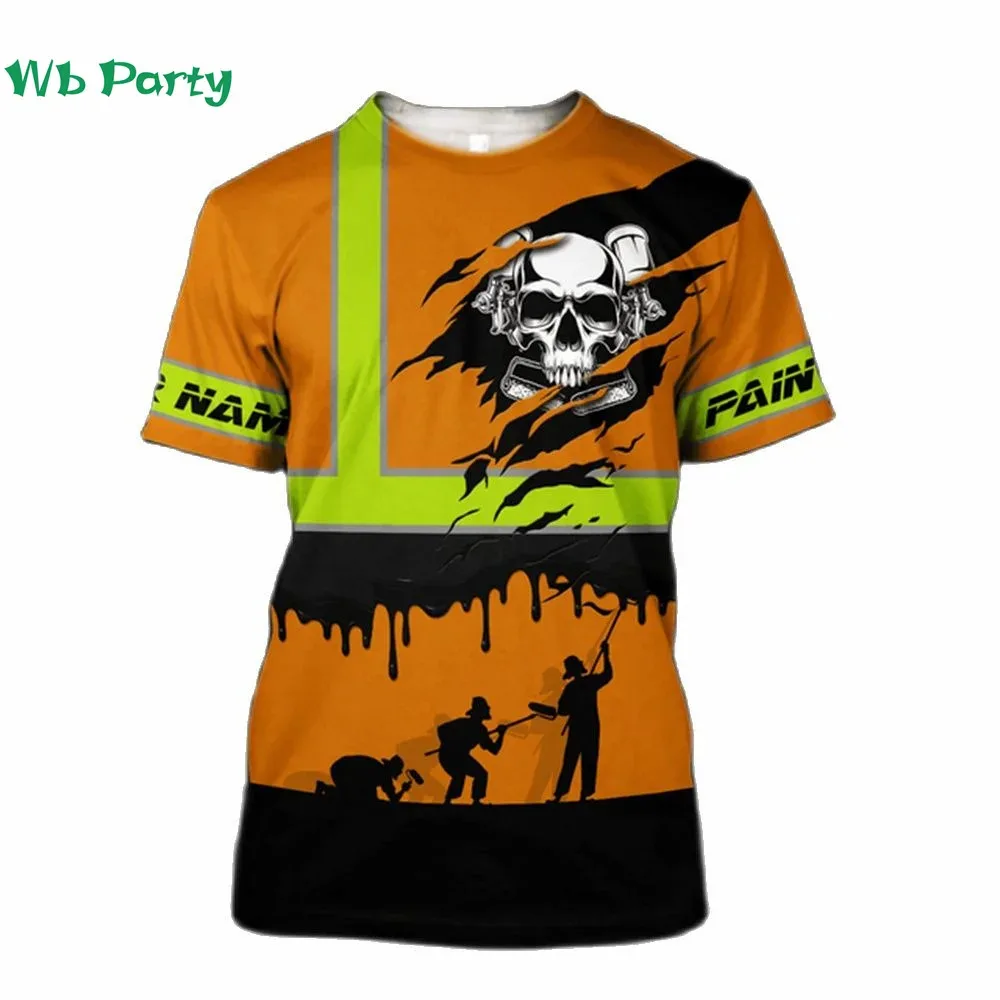 Summer New Painter Customized Men's T-shirt Fashion Round Neck Loose Short Sleeve Plus Size Personalized Tops Father’s Day Gifts