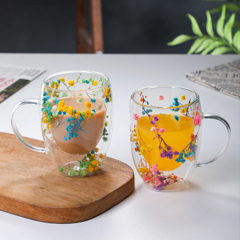 1/2/4PCS Doppel Wand Klar Glas Kaffee Tassen Doppel Isolierte Glas Tasse Für Heiße Kalte Getränke cappuccino Espresso Tasse – Detail 12