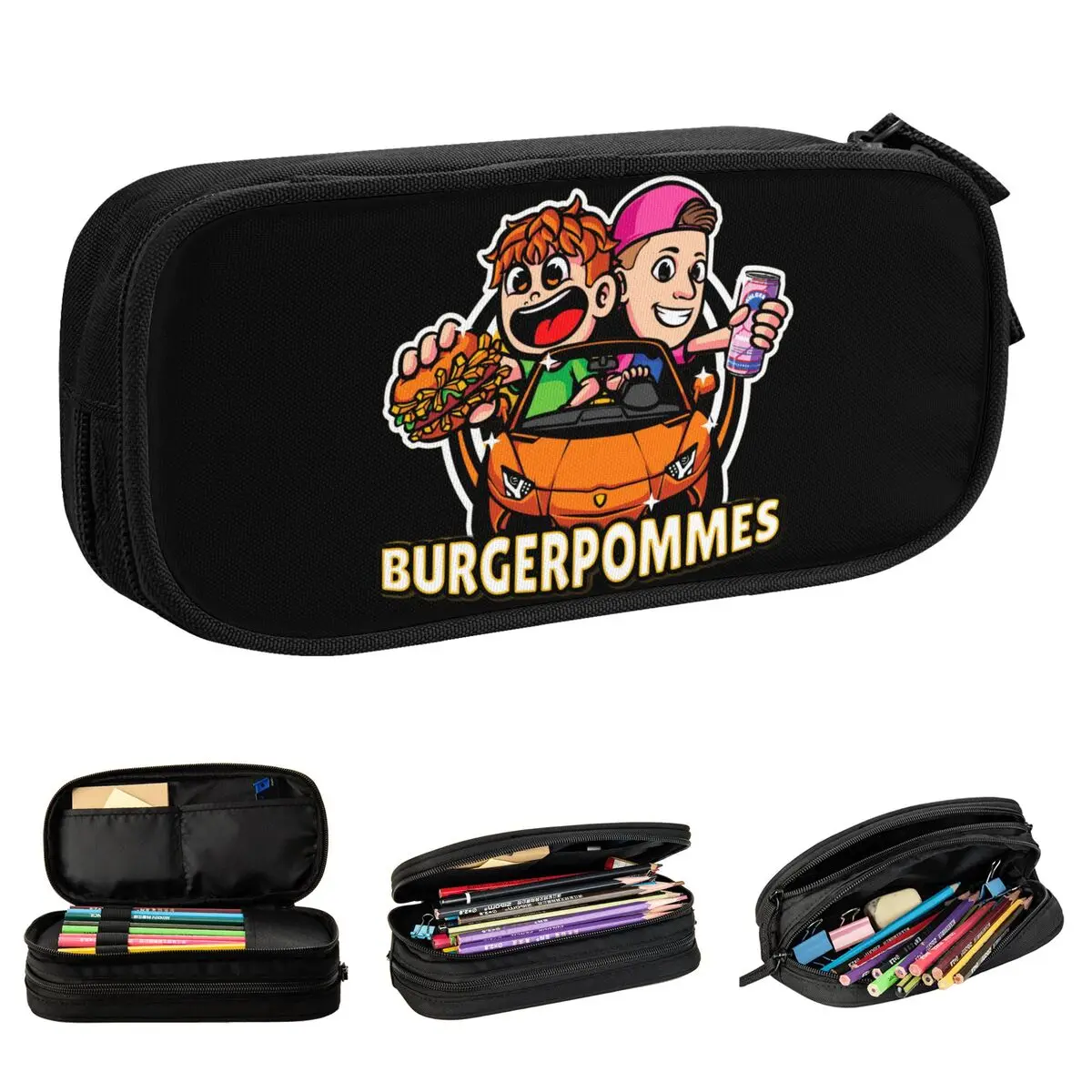 Burgerpommes ICrimax Cartoon Pencil Case 2024 New Songs Pencilcase Pen Holder for Student Storage Bag School Supplies Stationery