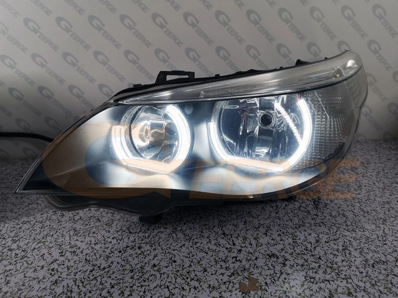 ل BMW E60 E61 M5 Pre LCI 2003 2004 2005 2006 2007 ضوء النهار ممتاز الترا برايت DTM M4 نمط Led عيون الملاك عدة خواتم هالة