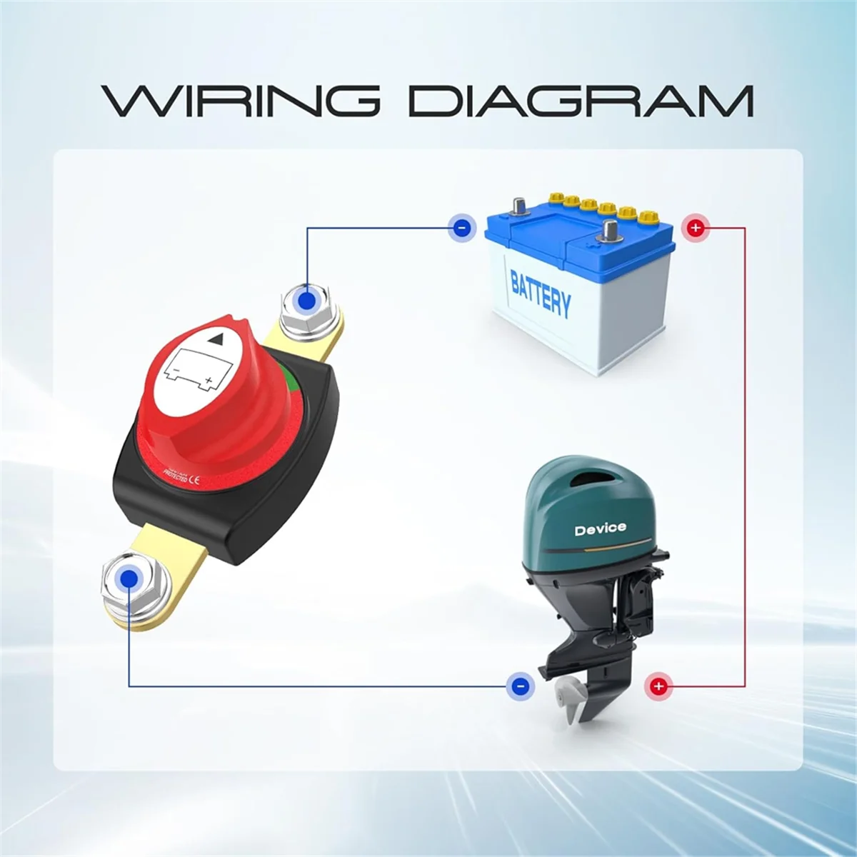 Sezionatore batteria con palo laterale SSR, interruttore di interruzione batteria Interruttore di intercettazione batteria resistente 12-48 V per camper per auto (on/off)