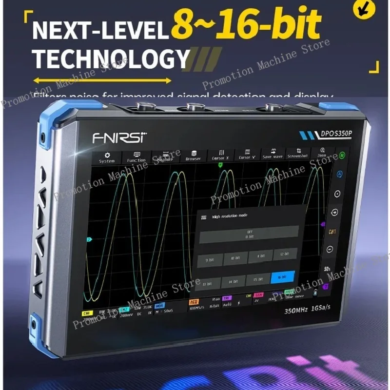 

FNIRSI DPOS350P 4-in-1 350Mhz 1GSa/s Flat Panel Oscilloscope Signal Generator Spectrum Analyzer Frequency Touch Screen 7 Inches