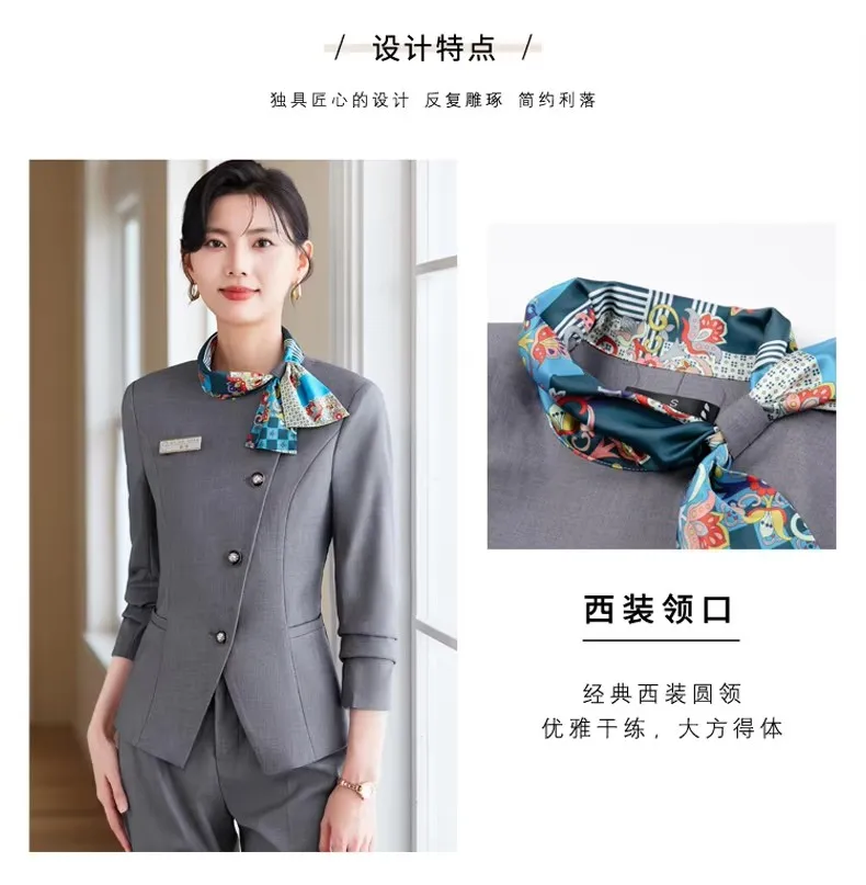 جاكيت وتنورة احترافية من قطعتين من أليسا للنساء، مقاس نحيف، عصرية وأنيقة، طراز جديد، 2024 #5