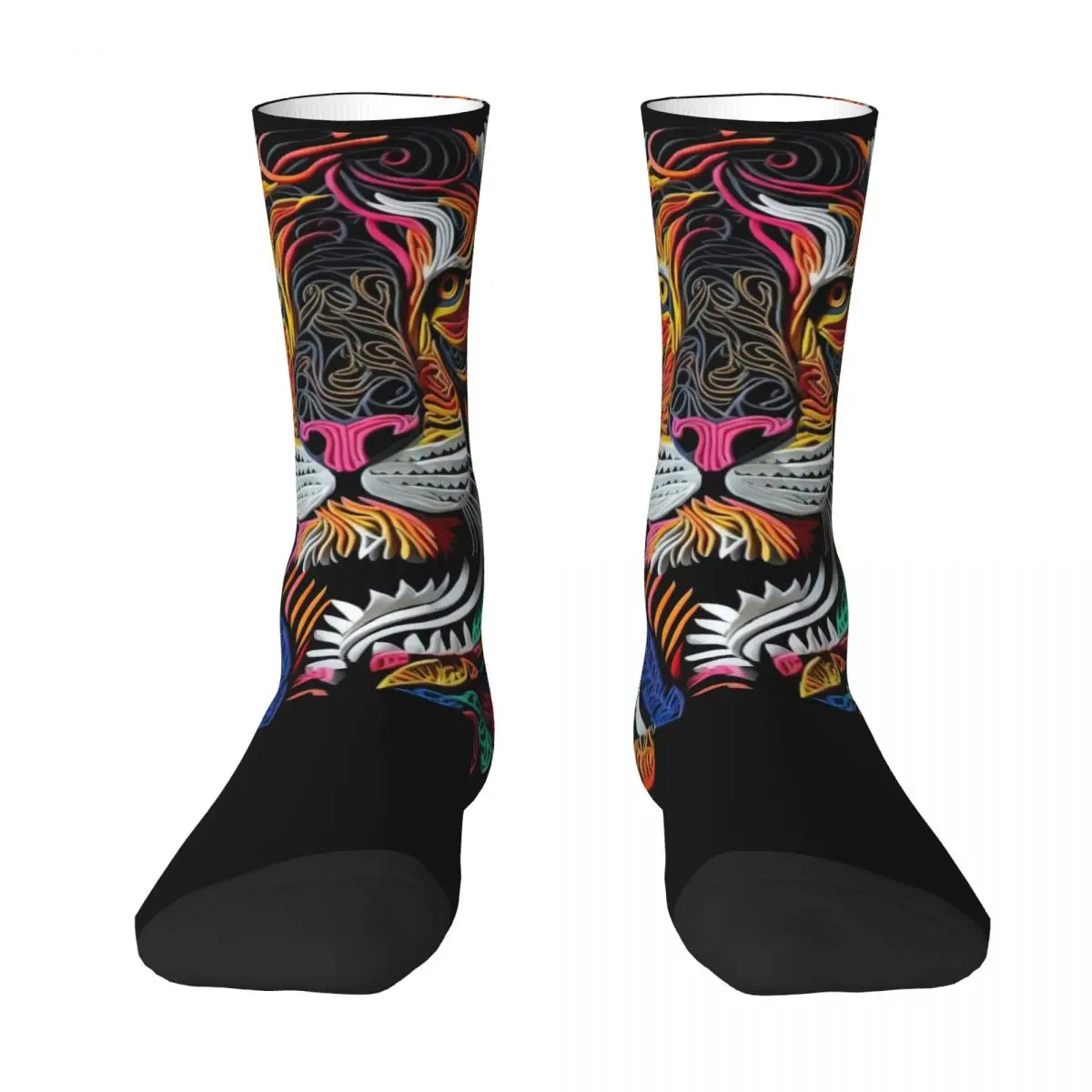 Craft Tiger Stockings Abstract Animal Print Custom Fashion Socks Winter Non Skid Socks Men Climbing Soft Breathable Socks