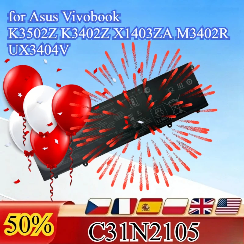 

C31N2105 Laptop Battery for Asus Vivobook K3502Z K3402Z X1403ZA M3402R UX3404V 11.61V Li-ion Battery